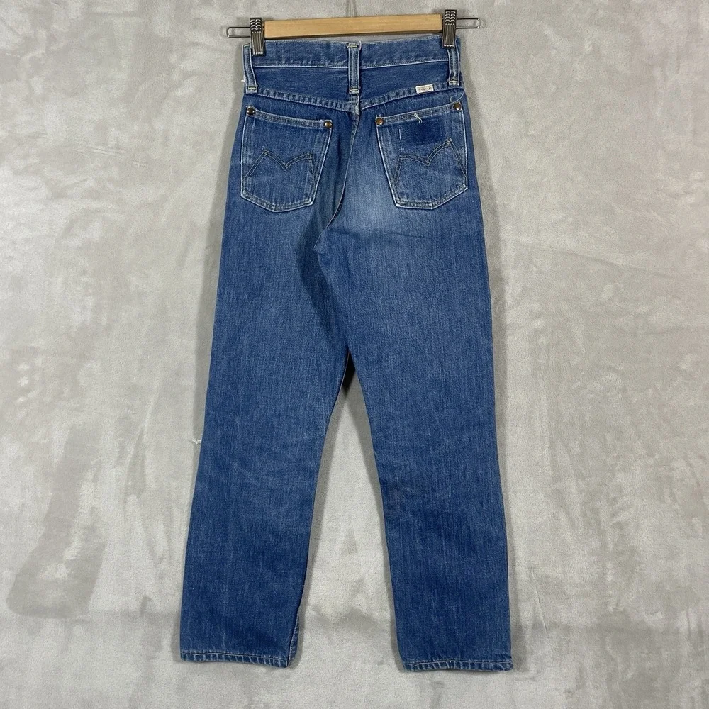 Vtg 60s Sanforized Blue Bell Wrangler Maverick Jeans Kids 10 24x24 Repaired True